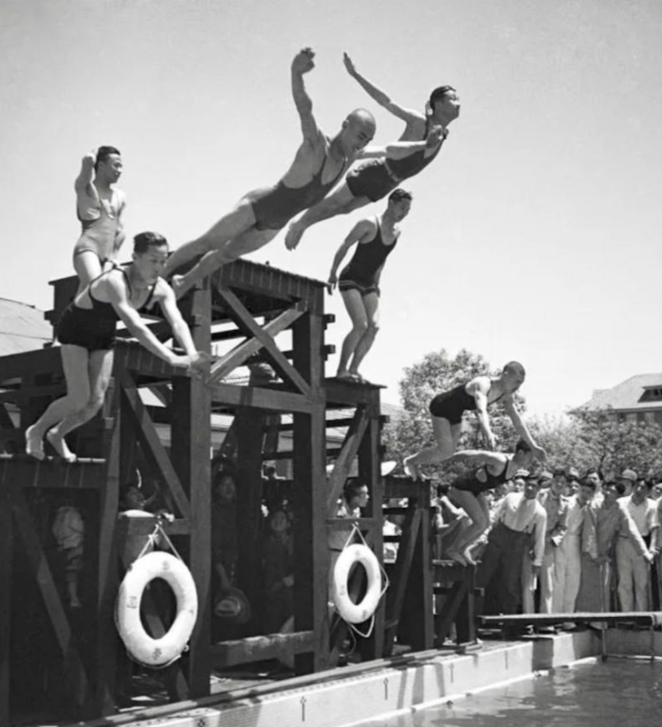 金石声，同济大学学生跳水，1933年